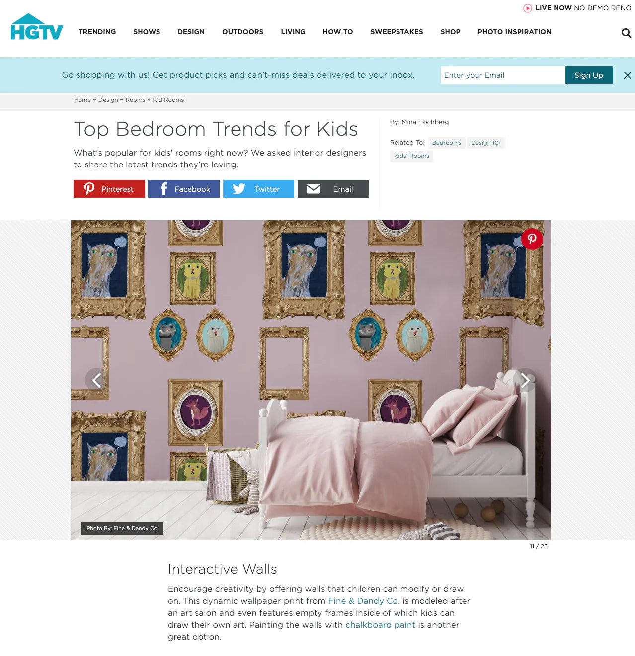 MINA HOCHBERG | HGTV | BEDROOM TRENDS FOR KIDS