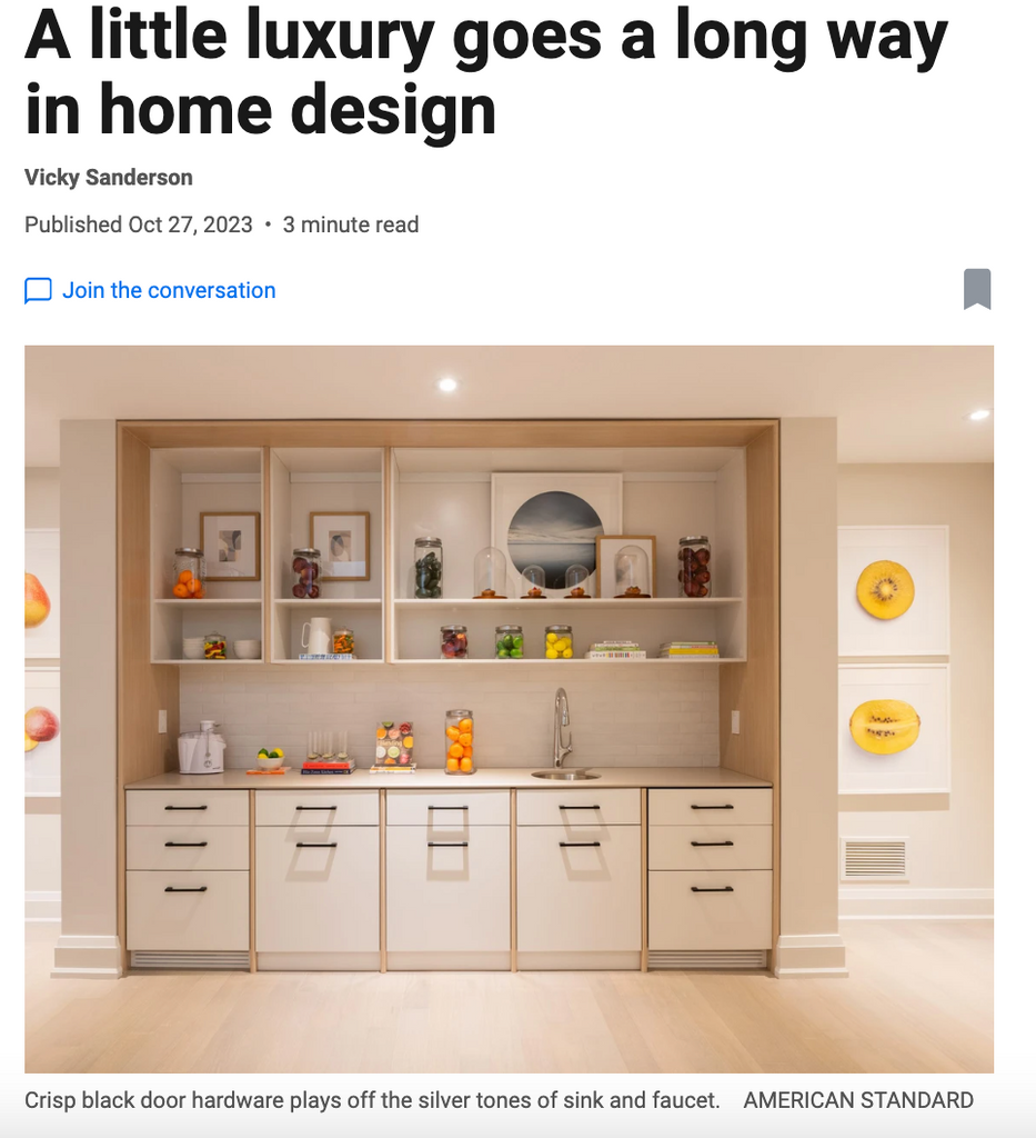 VICKY SANDERSON | TORONTO SUN | A LITTLE LUXURY GOES A LONG WAY IN HOME DESIGN